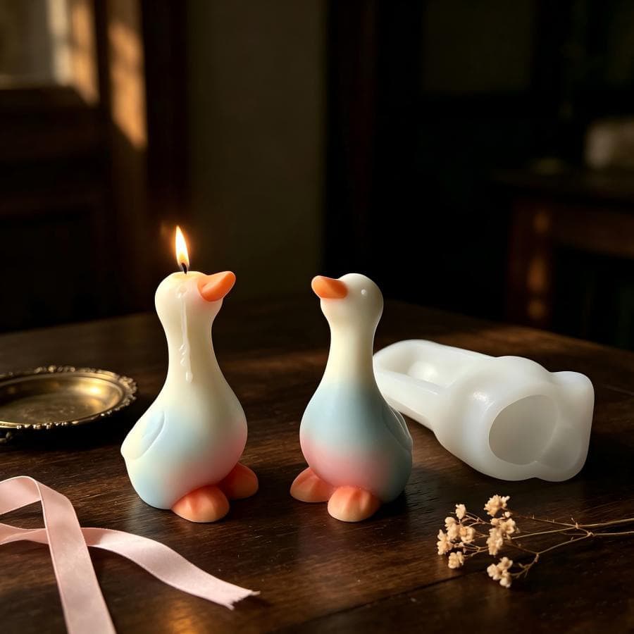Large 3D Duck Silicone Mold for DIY Handmade Scented Candles, Plaster Crafts, Cement Ornaments