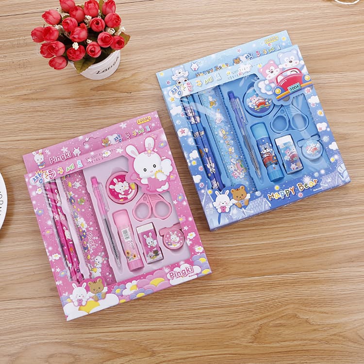 Creative Stationery 9-Piece Set Cute Student Learning Kit Cartoon Children's Day Prize Gift Stationery Set