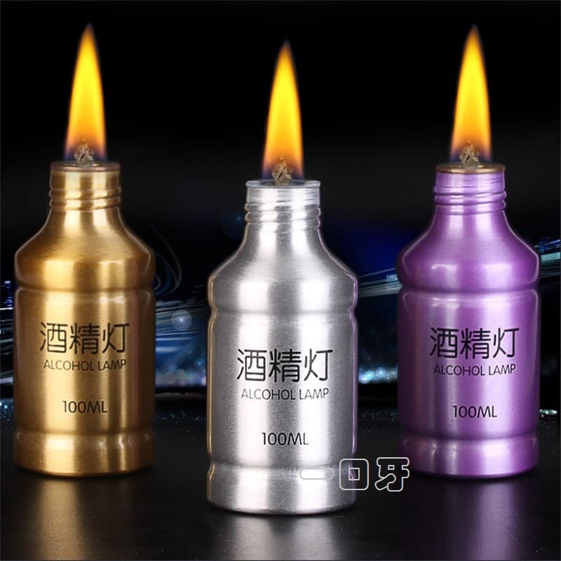 Dental Lab Alcohol Lamp 100ml Unbreakable Aluminum Wick Alcohol Lamp for Laboratory