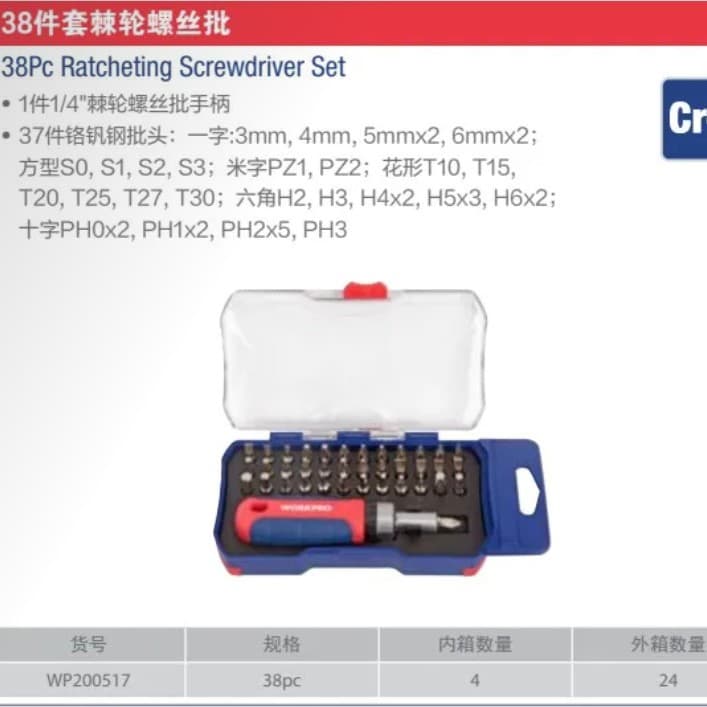 Workpro Screwdriver Set Ratchet Screwdriver Kit WP200518