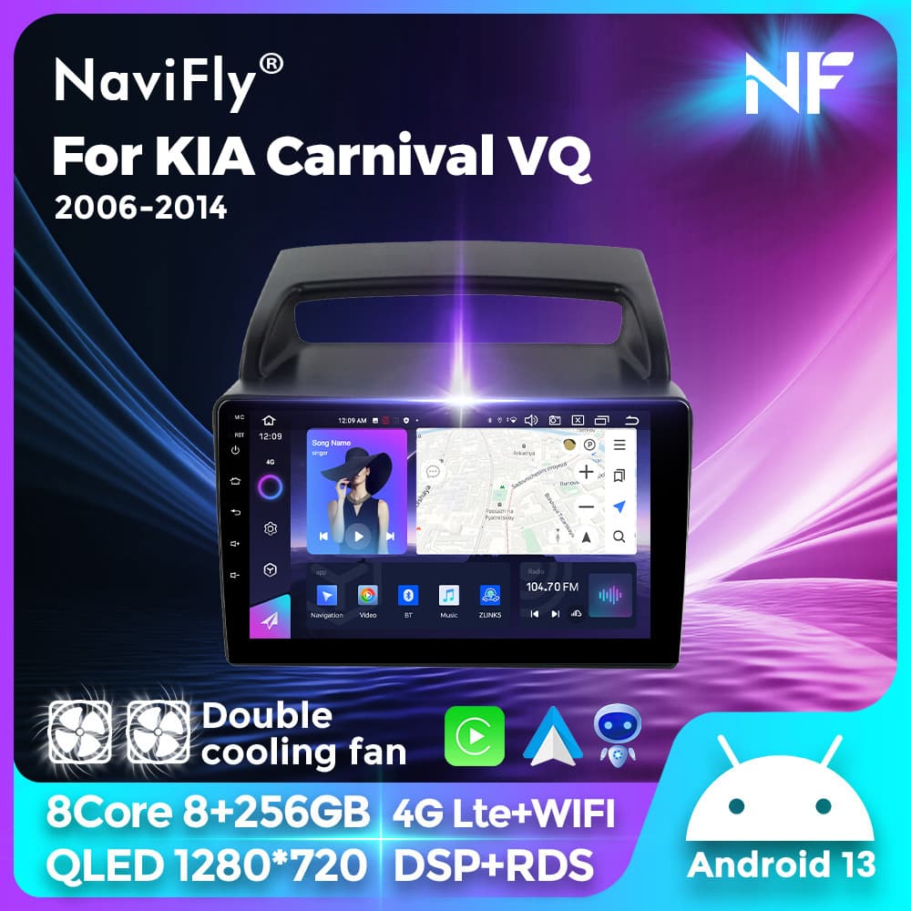 Compatible with Kia Carnival VQ 2006-2014 Android System Carplay Reverse Camera Bluetooth Navigation Screen