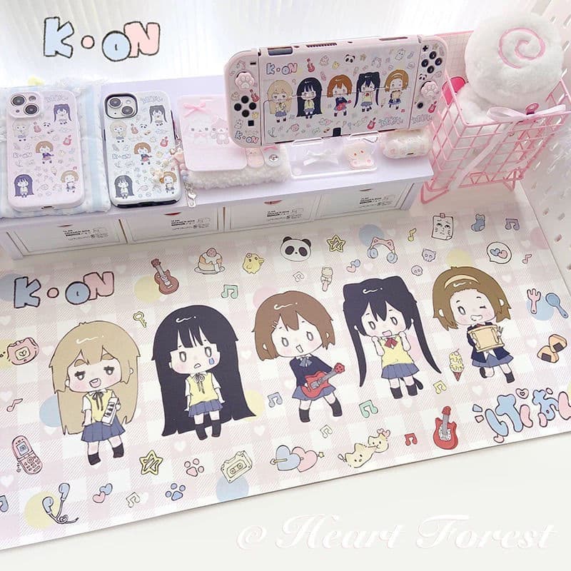 Ins Style Girly Heart Light Sound Girl Leather Table Mat Two-Dimensional Asian Waterproof Cute Computer Protection Mat Dropshipping