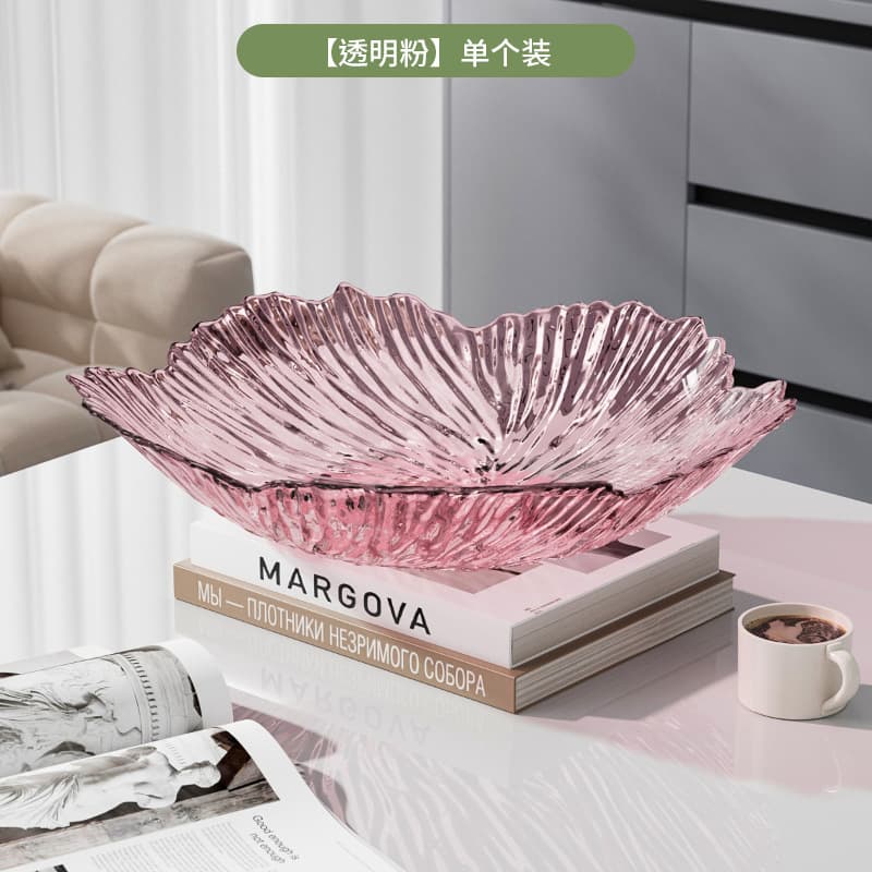 New Petal Fruit Tray Transparent Plastic PET Snack Dry Fruit Plate for Living Room, Light Luxury Minimalist Coffee Table Dish