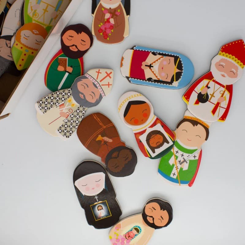 Catholic Saints Wooden Magnet Set Christmas Wooden Magnet Set Crafts
