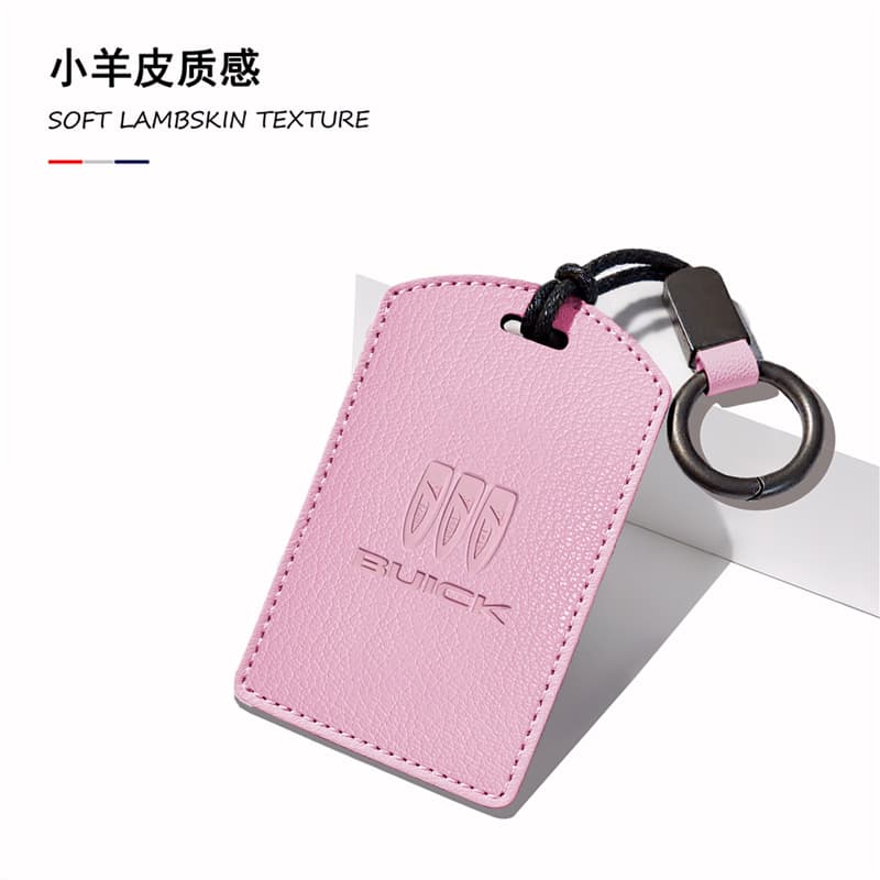 JH Buick Card-Style Key Protector, Lambskin Textured Key Cover, Card Holder, NFC Sensor Car Case