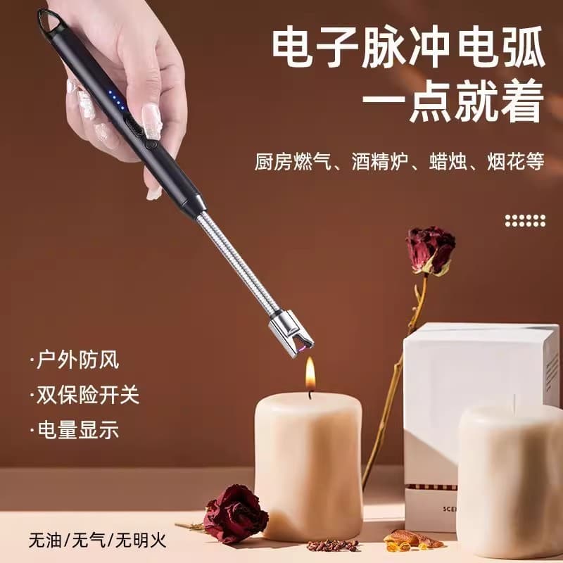 Gas stove igniter gun long handle lighter gas stove accessories durable incense stick kitchen windproof charging
