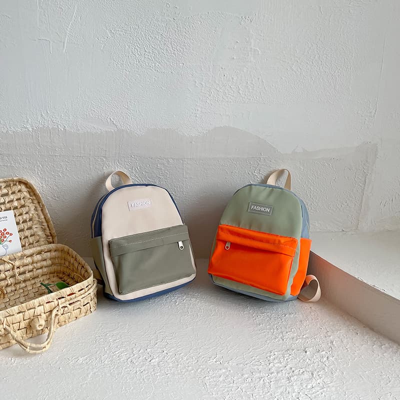 Korean Style Kindergarten Boys Canvas Backpack Lightweight Breathable Wear Resistant Children's Bookbag for 3-6 Years Old