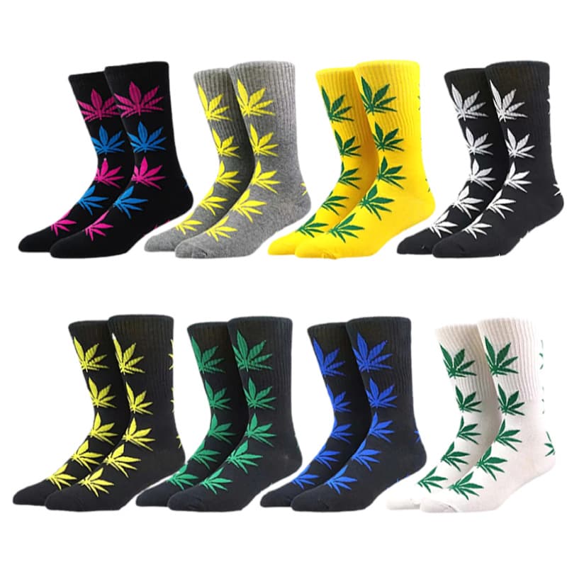 Cross-border Large Size Maple Leaf Socks Men's Mid-Calf Socks Couple Style Cotton Socks Summer Basketball Socks Women's Sports Long Socks Wholesale