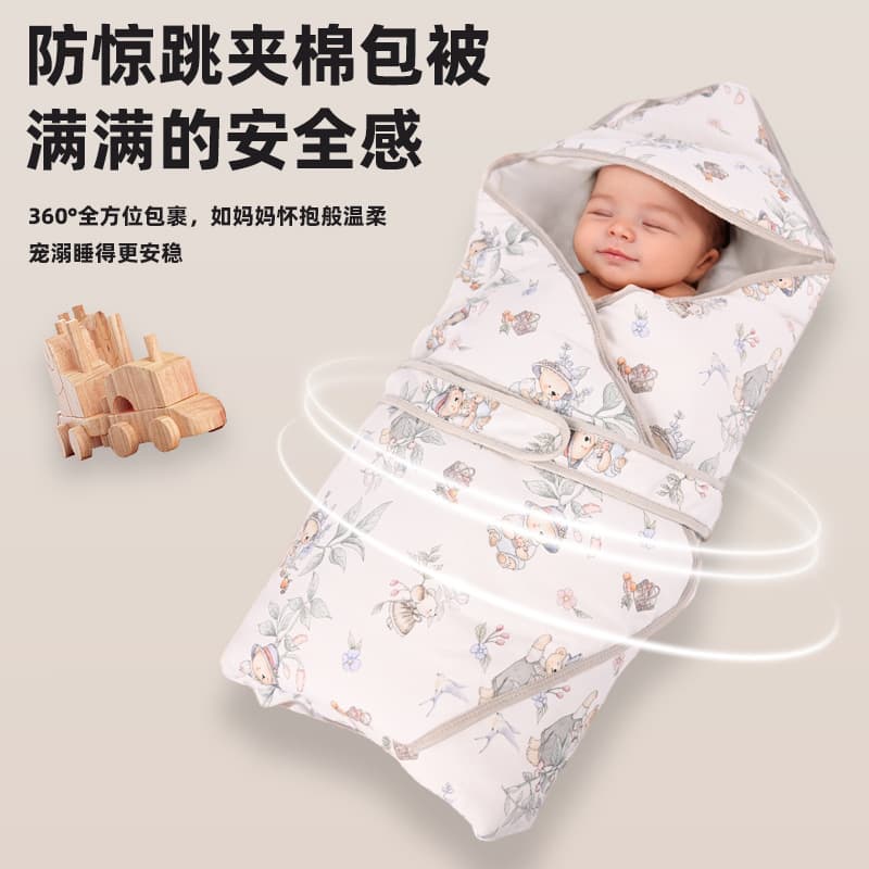 Thickened Pure Cotton Baby Wrap Spring Autumn Outdoors Use for Newborn Babies Essential Supplies in Delivery Room Infant Blanket
