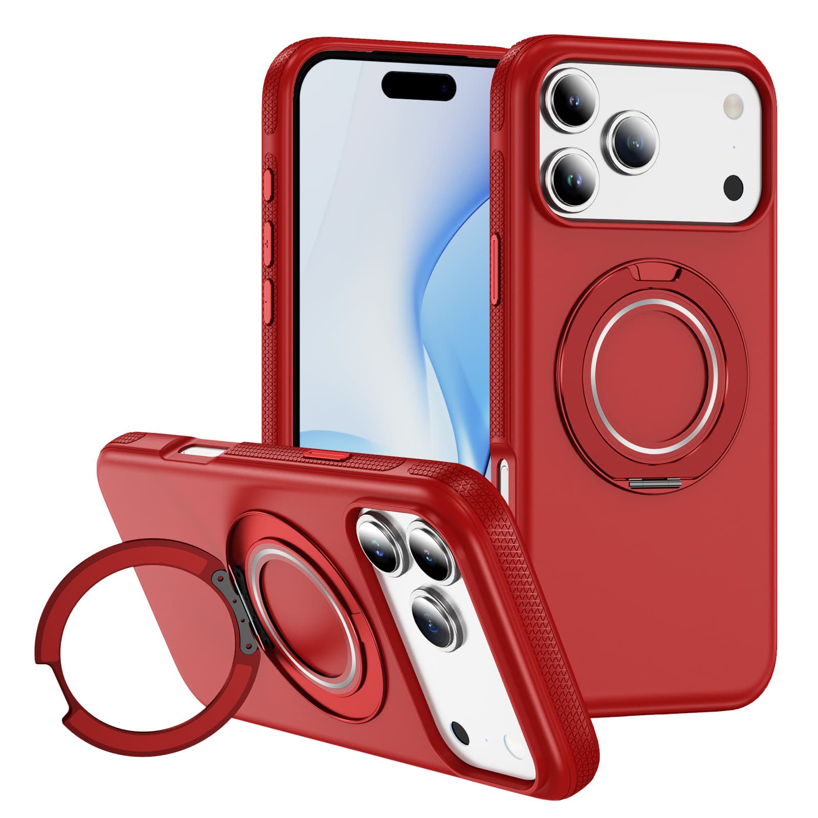 360° Rotating Gear Magnetic Phone Case for iPhone 17 Pro Max Protective Cover Apple 16e Cross-Border