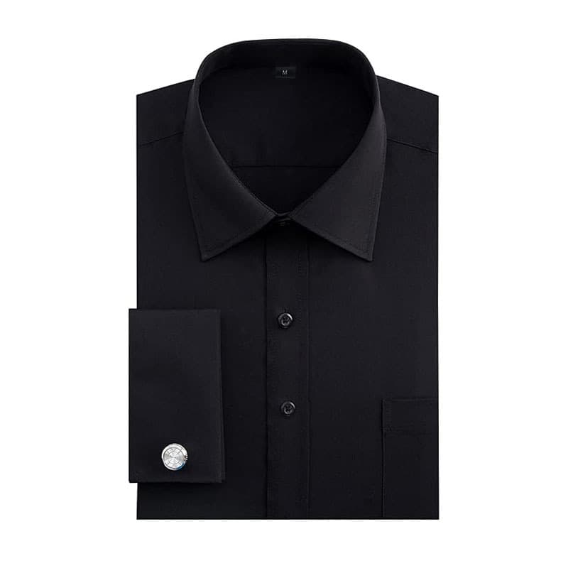 Spring Summer French Style Men's Shirt No Iron Gift Long Sleeve Shirt Solid Color Striped Clothing Cotton Material Daily Wear