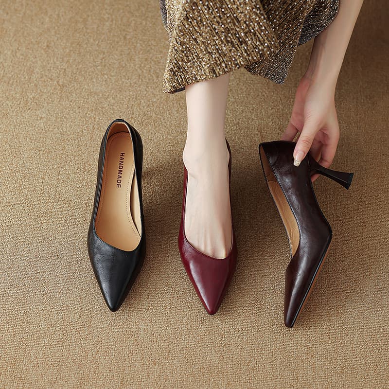 33--41 Large Size French Pointed Toe Pumps Spring and Autum New Women's Shoes Simple Commuter High Heels Cross-Border Shoes