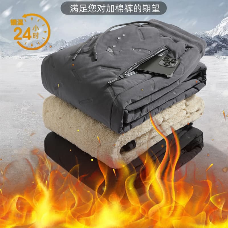 [In Stock] New Style L-7XL Windproof Waterproof Ultrasonic Cotton Pants, Live Stream Hot Selling Casual Pants with Fleece Lining