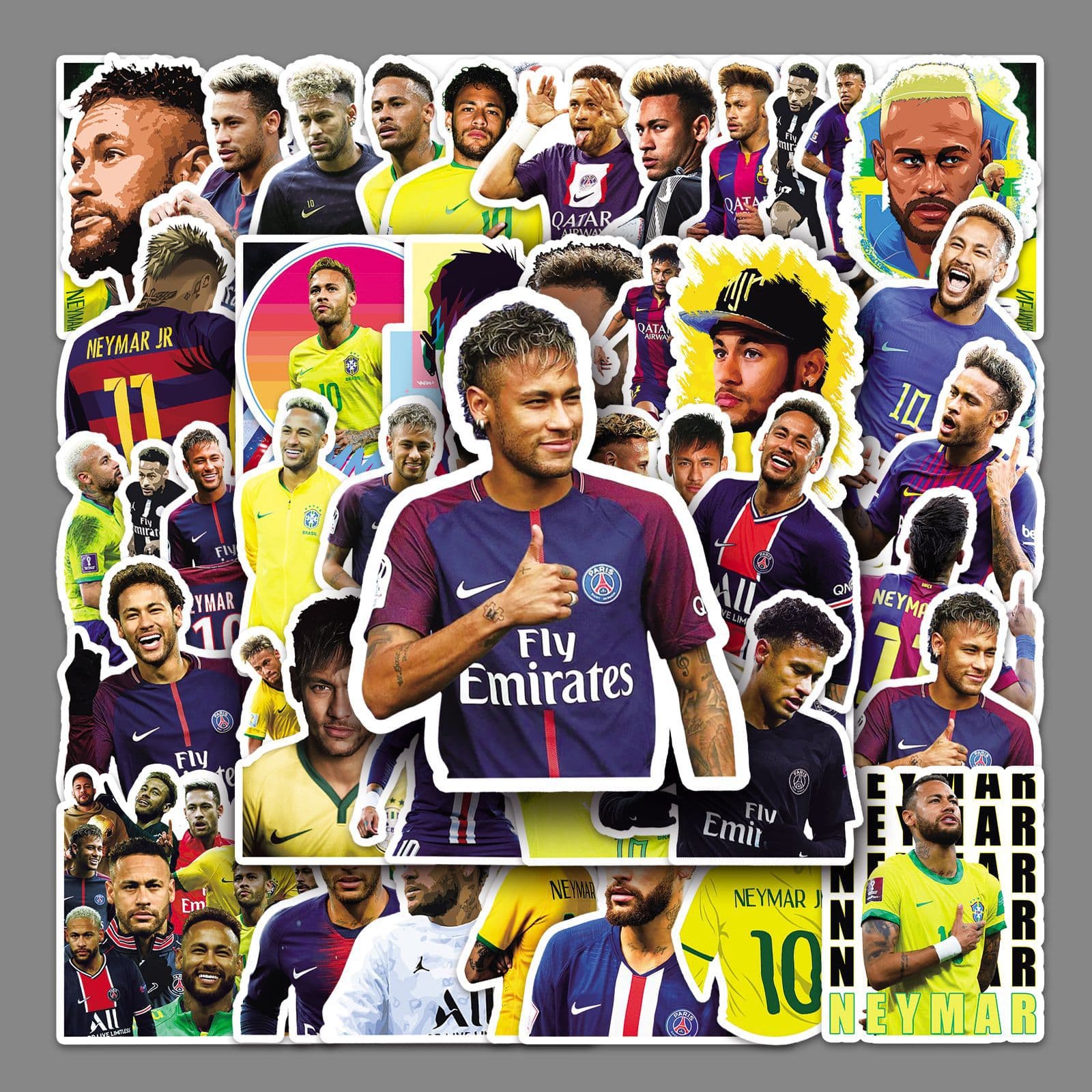 Neymar Star Creative Cartoon Stickers Waterproof Decals for Luggage Scooter Motorcycle Guitar Cute Style Print Process