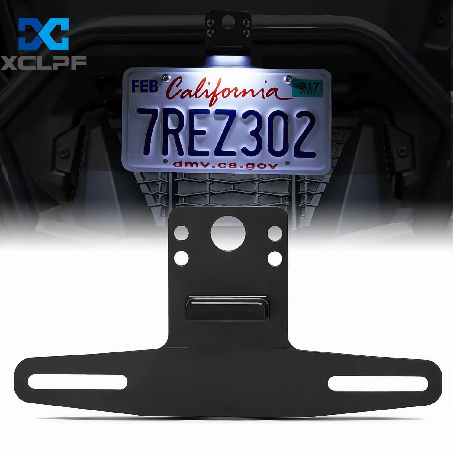 License Plate Frame with Light, Universal ATV License Plate Holder for UTV, RV, Truck, Boat, Motorcycle