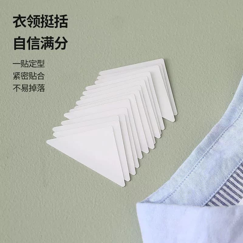 Guchi Triangular Shirt Collar Shaping Stickers, Invisible and Neat for Polo Shirts, Anti-Curling Collar Corner Fixer