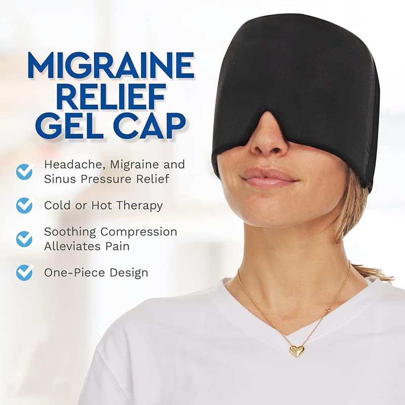 Solid Gel Cold Compress Head Wrap for Headache Relief, Reduces Swelling, Migraine Relief Cold Cap