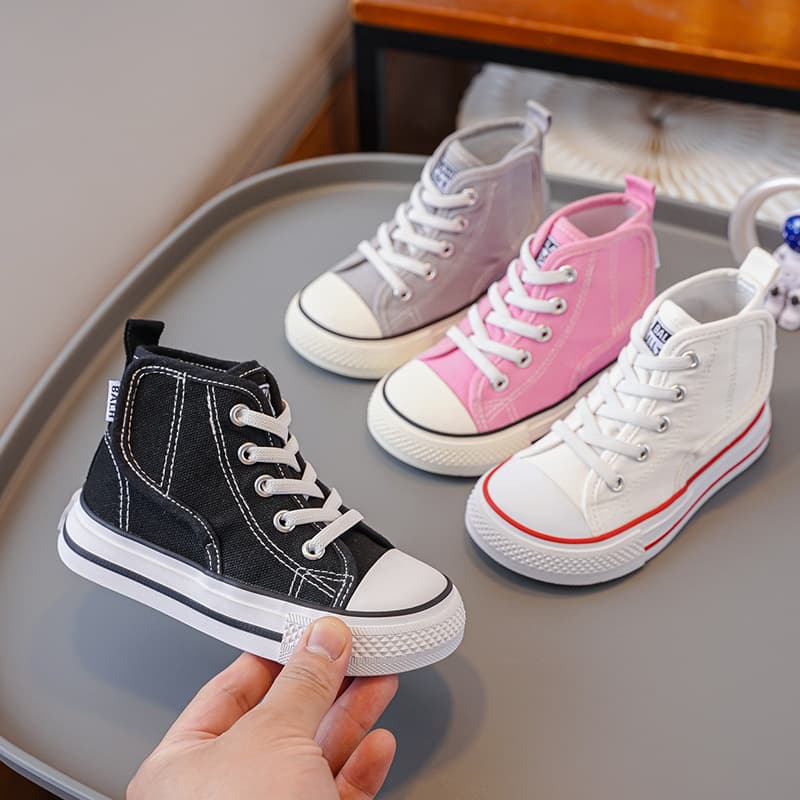 2026 Autumn New Children's Shoes, Primary School Canvas Shoes for Boys and Girls, Velcro Kids Canvas Shoes with Elastic Band