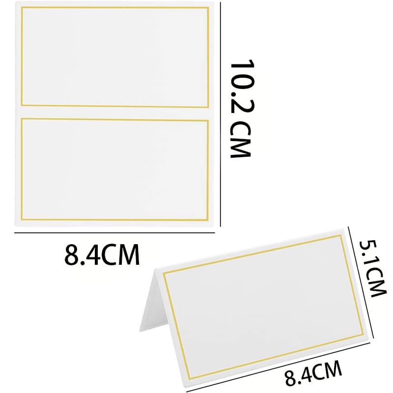 Double-sided gold foil table cards, Amazon wedding banquet guest name tent cards, seat place cards, ready-to-ship wholesale.