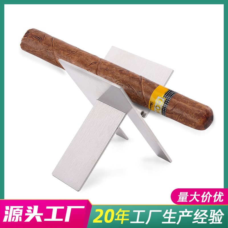 Stainless steel cigar holder, metal cigar rack, portable adjustable mini folding cigar holder