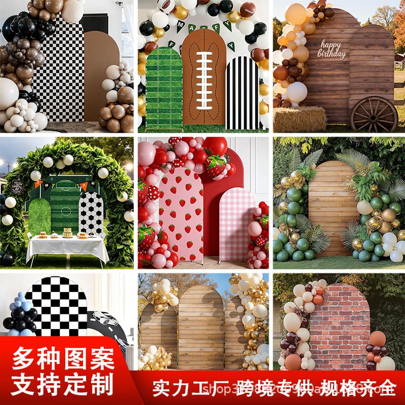 Hot-selling arch cloth cover for Amazon weddings and children's photo backdrop decoration, arch-shaped background cloth, direct from factory