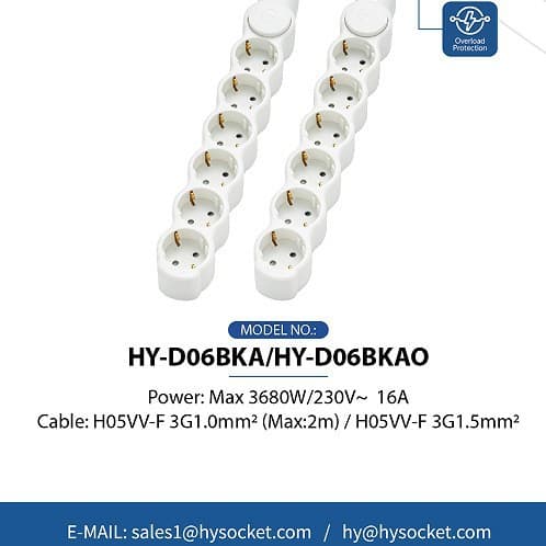 Extension Socket with Overload / German Power Strip - Overload Protection