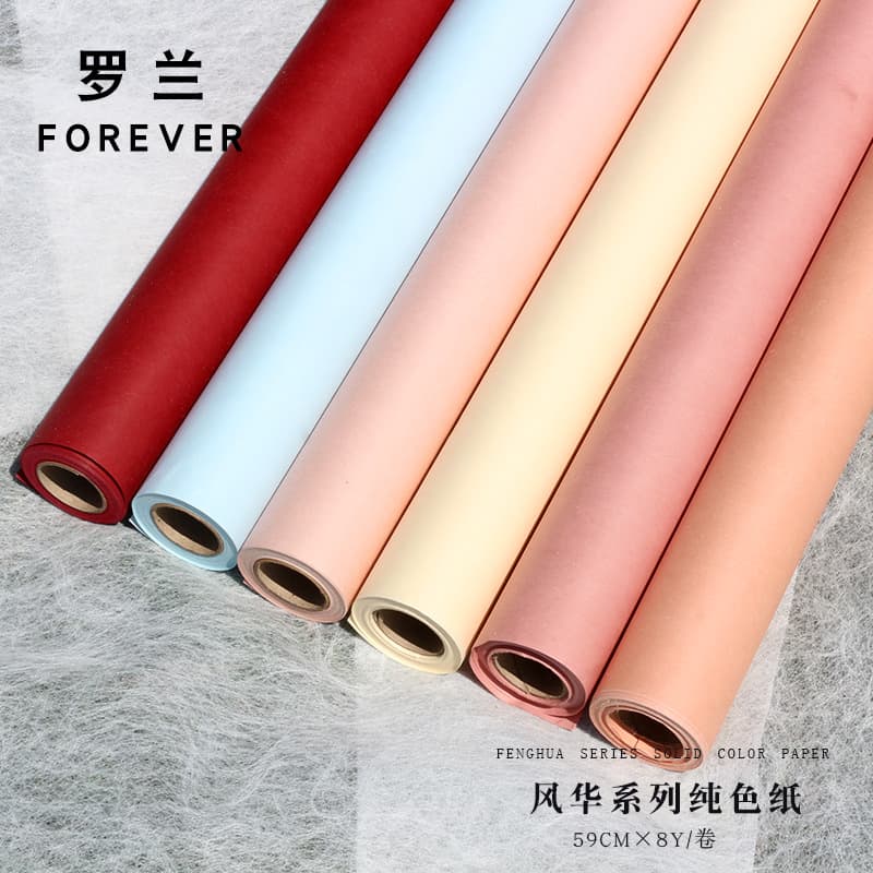 Luofen Floral Series Solid High-Stiffness Kraft Paper Waterproof Toughness Good Floral Gift Wrapping Paper Flower Shop Supplies