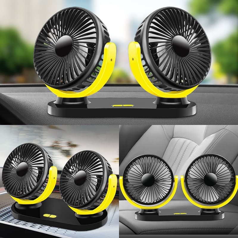 Car fan 12V24V universal double-head car fan truck car interior electric fan office small fan