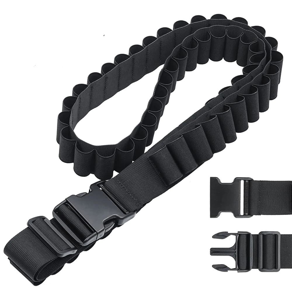 Tactical ammunition belt 50 rounds of 12G/20G shotshell storage belt for outdoor hunting quick release sling nylon bullet chain