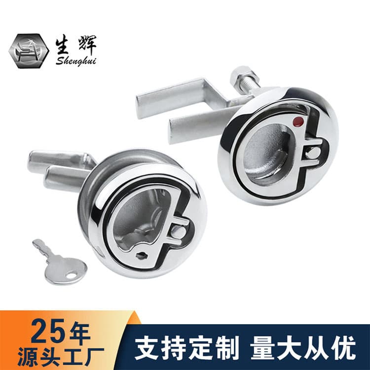 Red Dot Floor Lock 316 Yacht Deck Ring Lock Boat Hardware Floor Clip Fastener Polished Surface Treatment Marine Grade