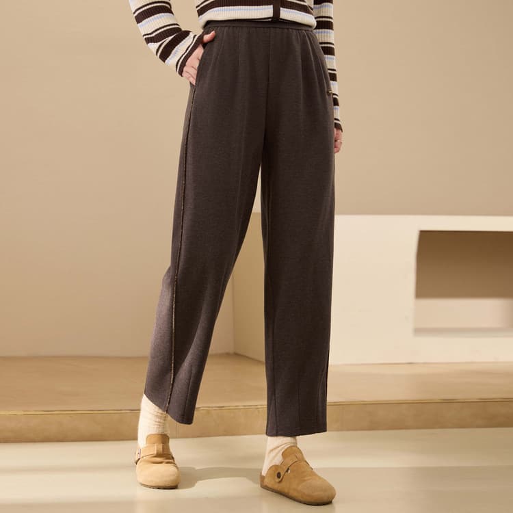 【Casual Comfort Pants】Xianlixiu Plus Size Women's Fashion Velvet Trim Slimming Pants for Curvy Women, Autumn New Style