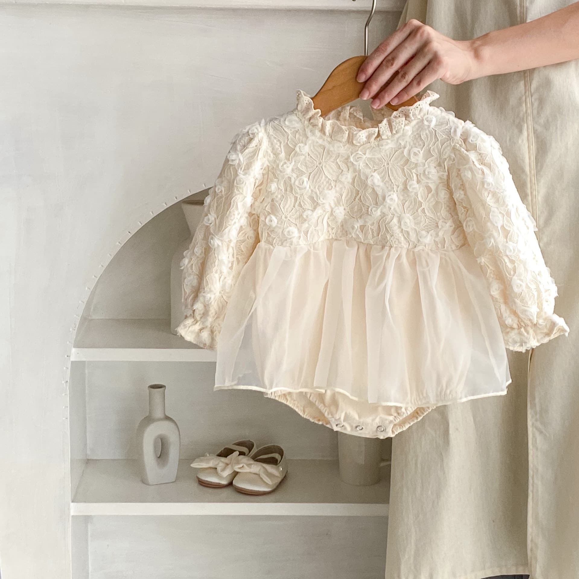 2025 Fresh Cute Baby Tulle Dress Autumn Flower Sweet Girl Long Sleeve Infant Fashion