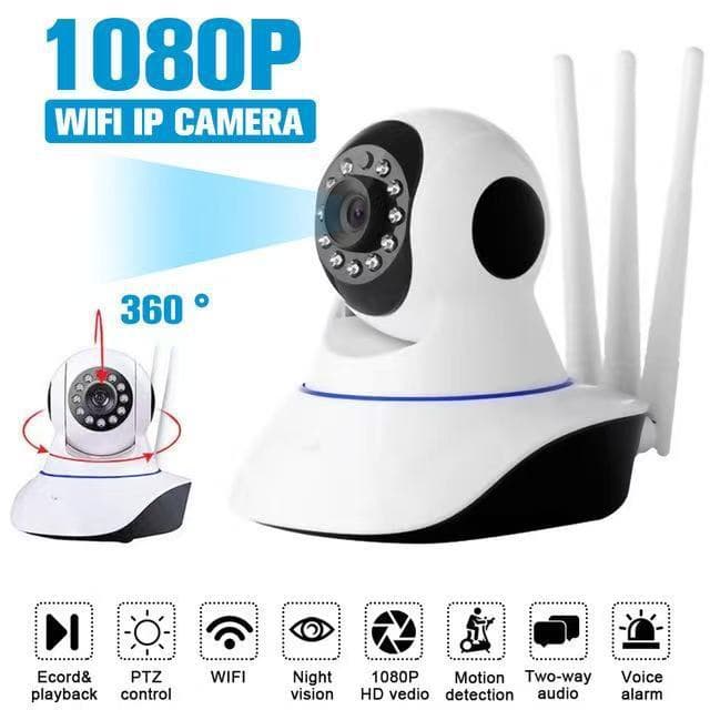 WiFi wireless remote network smart 1080p camera, 200W three-antenna high-definition night vision surveillance camera
