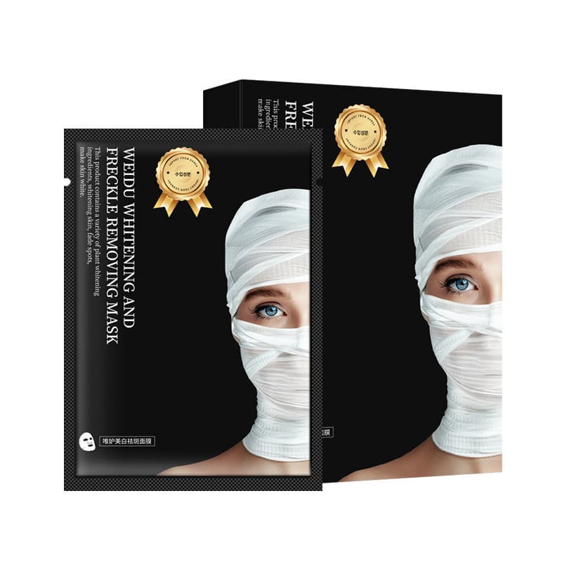 Facial mask, white and black stretch Bose with collagen cream, skin care, moisturizing, moisturizing, soothing, facial cream batch