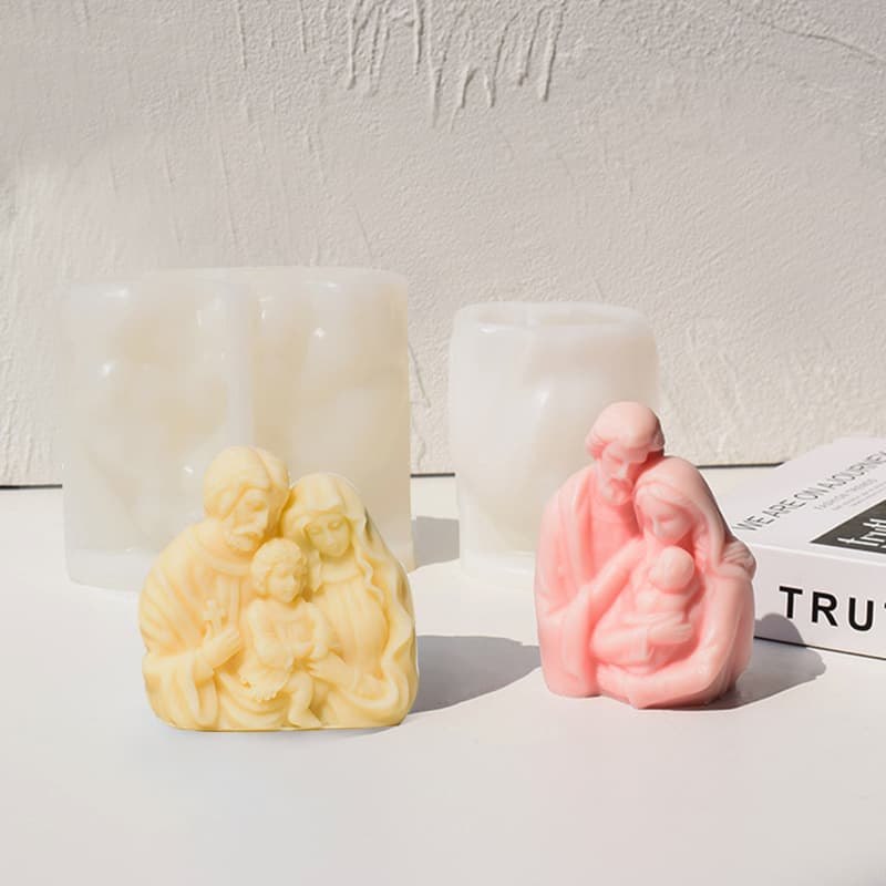 Cross-border New Family Silicone Mold Aromatherapy Candle Plaster Ornament Decoration DIY Portrait Epoxy Resin Mold