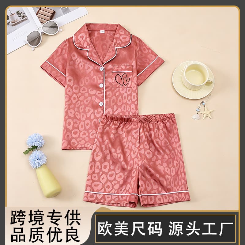 [European and American cross-border] Short-sleeved shorts girls home clothes foreign trade specializes in cartoon children's pajamas Puning factory