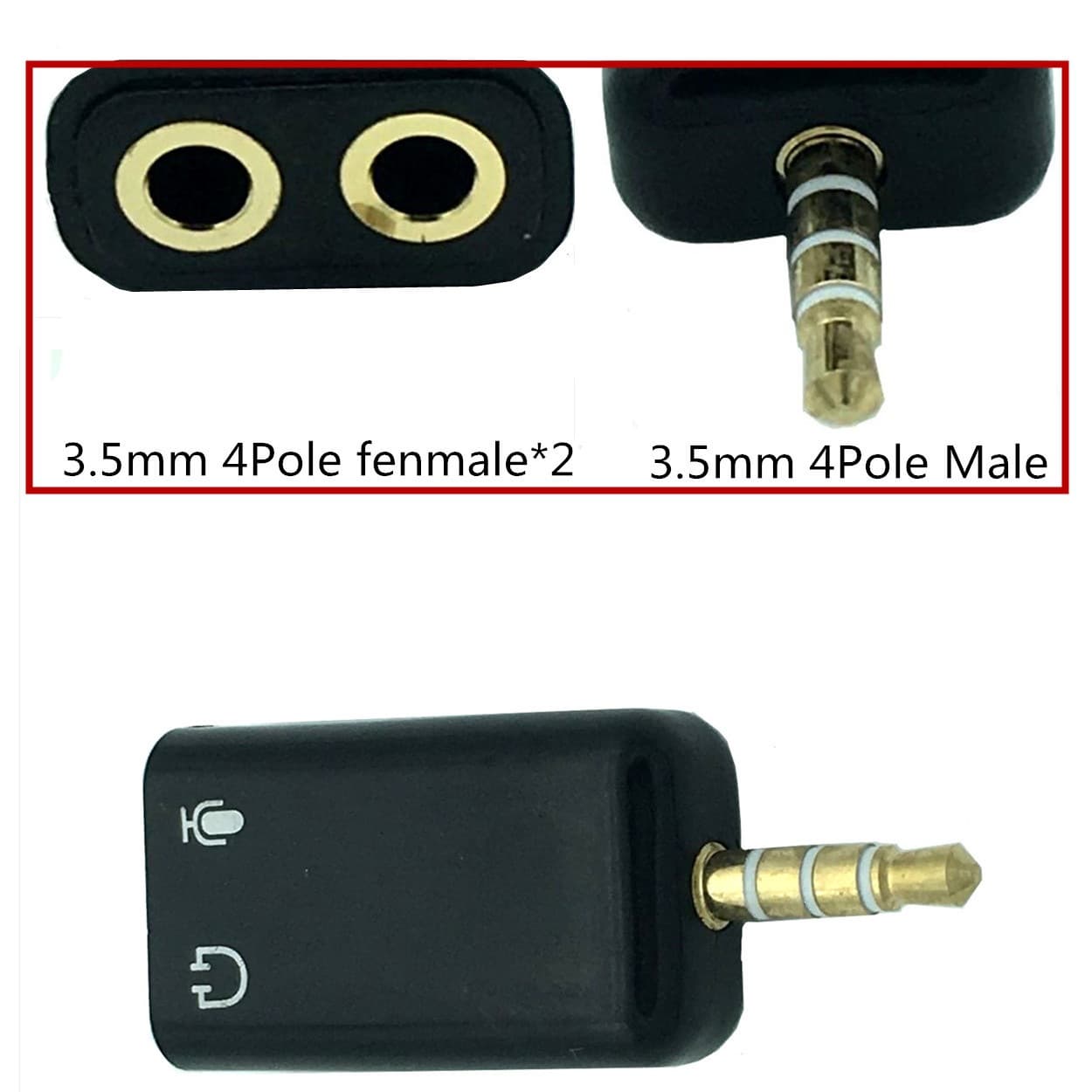 Mobile Phone K Song Singing App Plug Microphone Headphone Splitter Adapter Computer Microphone Splitter Audio Adapter