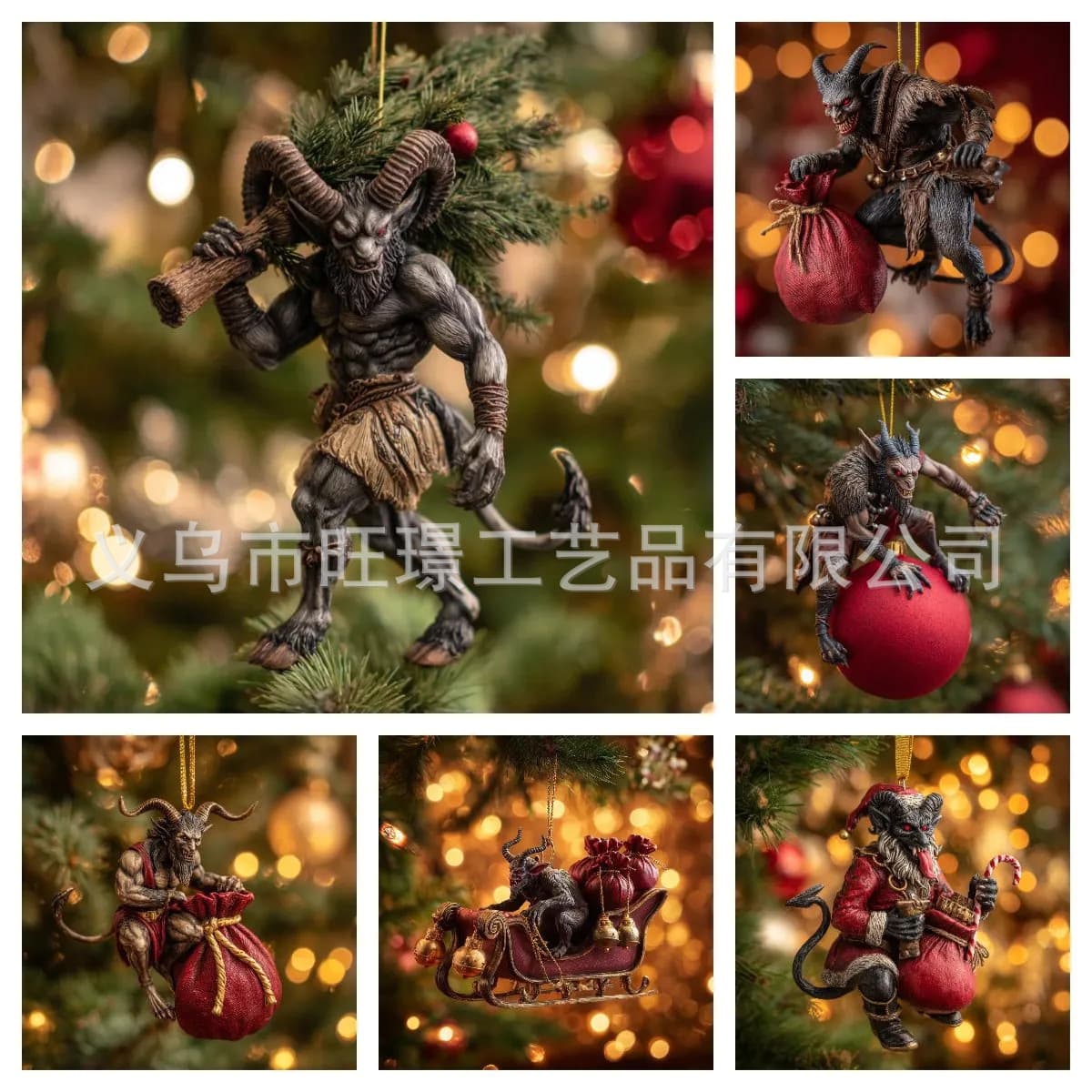 New cross border krampus christmas ornamentset Christmas acrylic pendant Christmas decoration