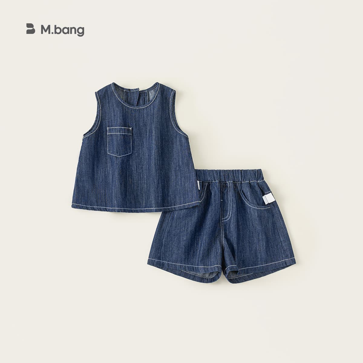 Youbao Children's Wear 2025 Summer Girls' Korean Style Pants Set Children's Denim Set Sleeveless Vest Shorts Two-piece