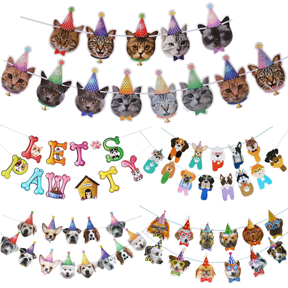 Dog Happy Birthday Banner - Large Pet Birthday Party Garland
