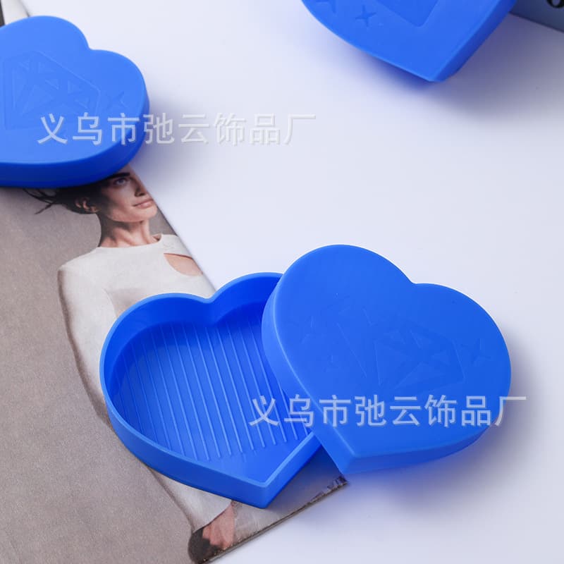 New Style Drill Tray Storage Box Diamond Painting Tool Set Heart-Shaped Diamond Tray Peach Heart Turning Drill Tray Love Drill Box