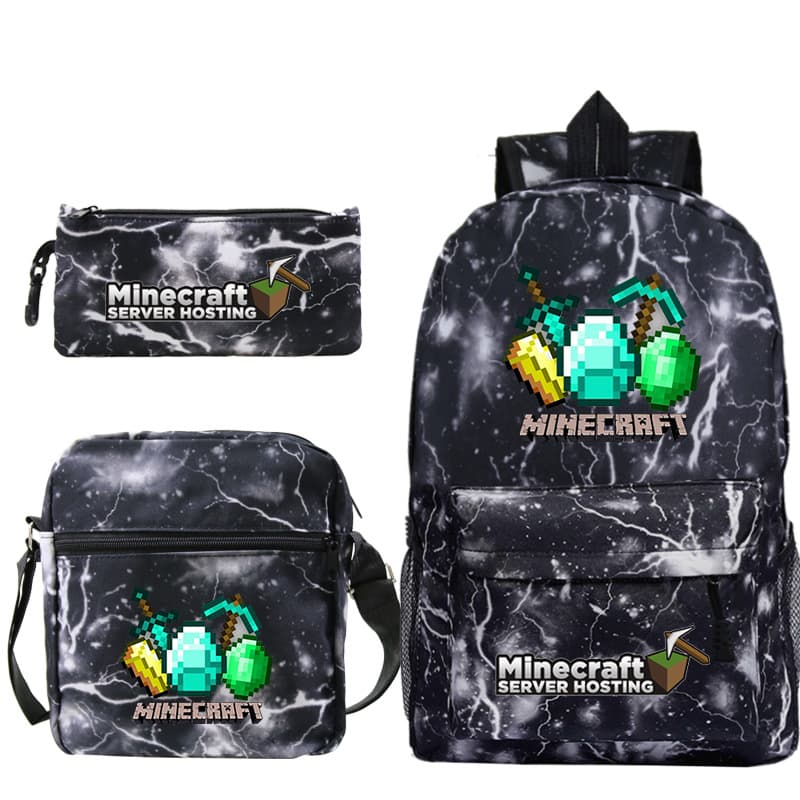 Cross-border hot selling primary and secondary school students casual schoolbag MINECRAFT Minecraft game peripheral backpack set