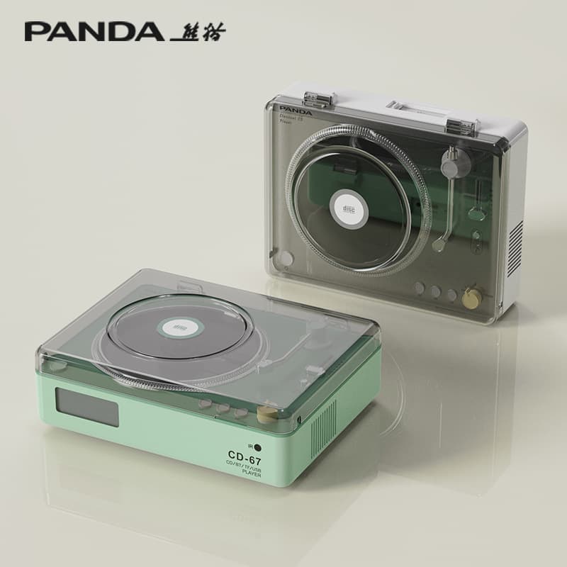 Panda CD-67 CD Player, Music Album Player, All-in-One Vinyl Record Player, Bluetooth Speaker