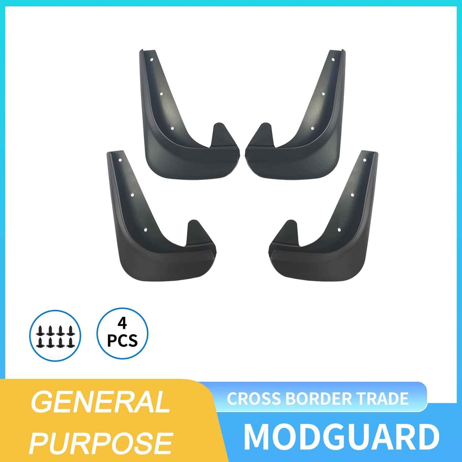 Universal Small Car Tire Mudguard Mud Flap Set of 4 Motorcycle Equipment Accessories Cross-Border Modification