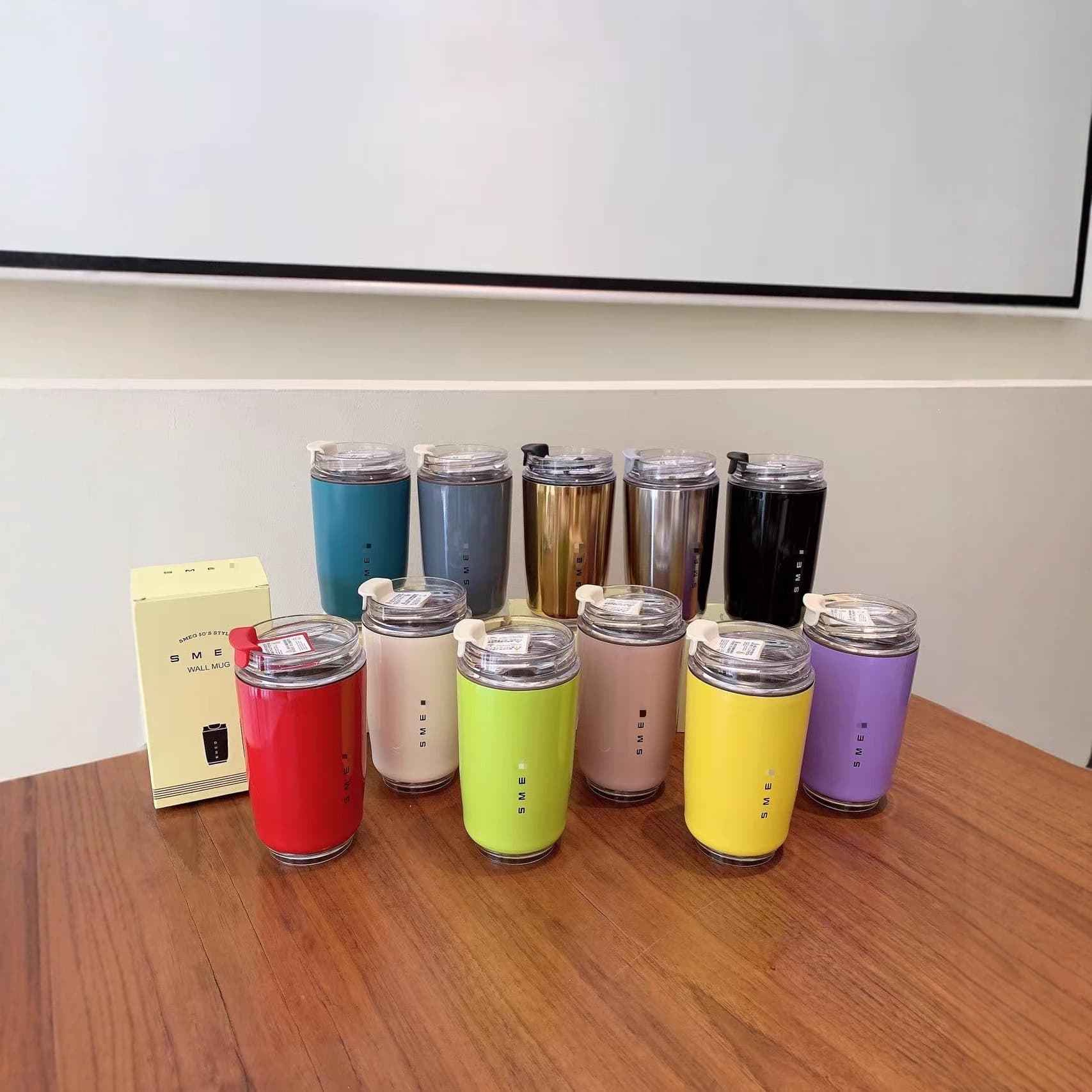 SMEG Insulated Tumbler 304 Stainless Steel Ins Style Coffee Cup Travel Mug