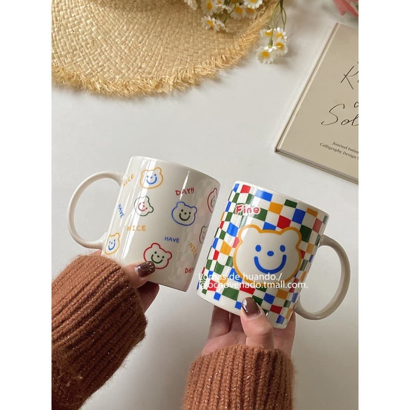 Souvenir Mug Nice Bear Ceramic Large Capacity Mug Water Cup Couple Office Tea Cup