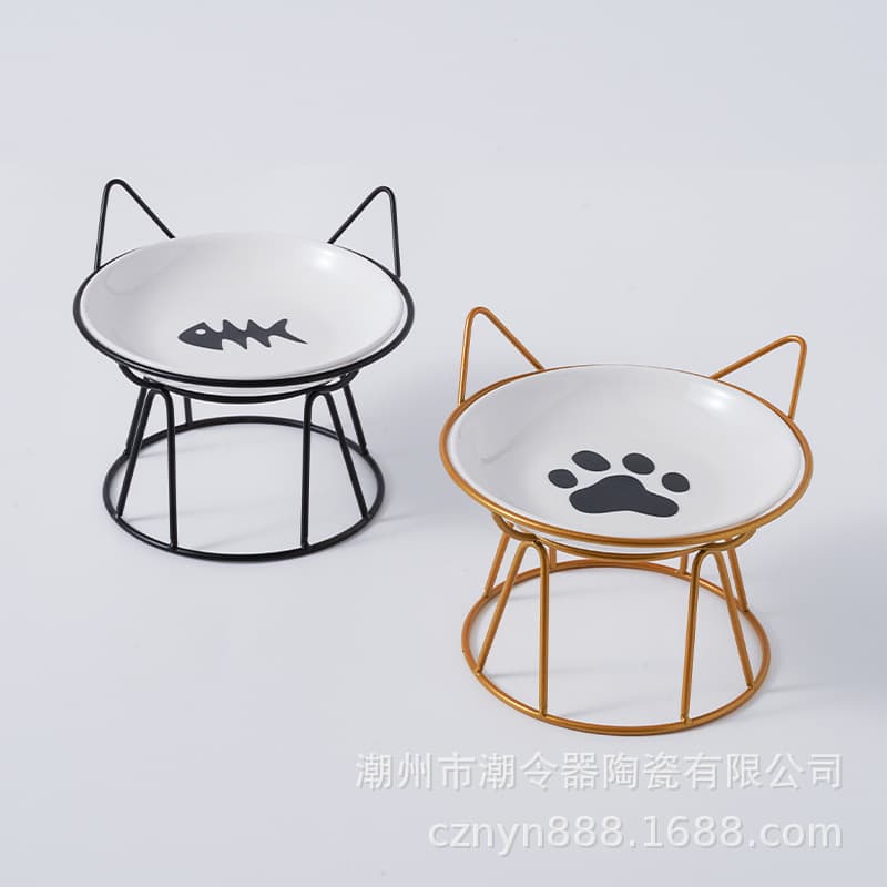 New Amazon popular cat bowl, cat food bowl, cat bowl, pet cat high-leg neck guard, cat food bowl, cat rice bowl, rice bowl