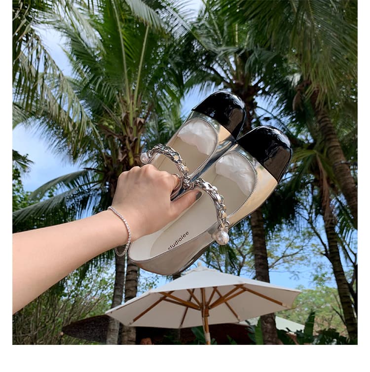 2024 New Women's Shoes Mary Jane French Genuine Leather Shoes High-end Flat Ballet Pearl Commuter Shoes