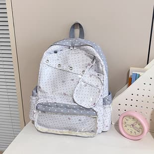 Angel Polka Dot Ita Bag Backpack, Fashion 2026 New Style for Junior High School Girls, Large Capacity High School Student Computer Backpack