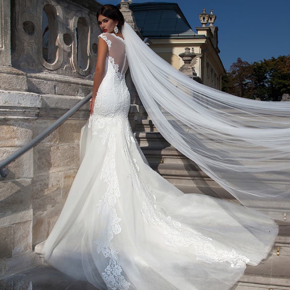 3m Long 2-Layer Train Veil Plain Tulle Wholesale with Comb Simple Wedding Dress Marriage Party Travel Photo